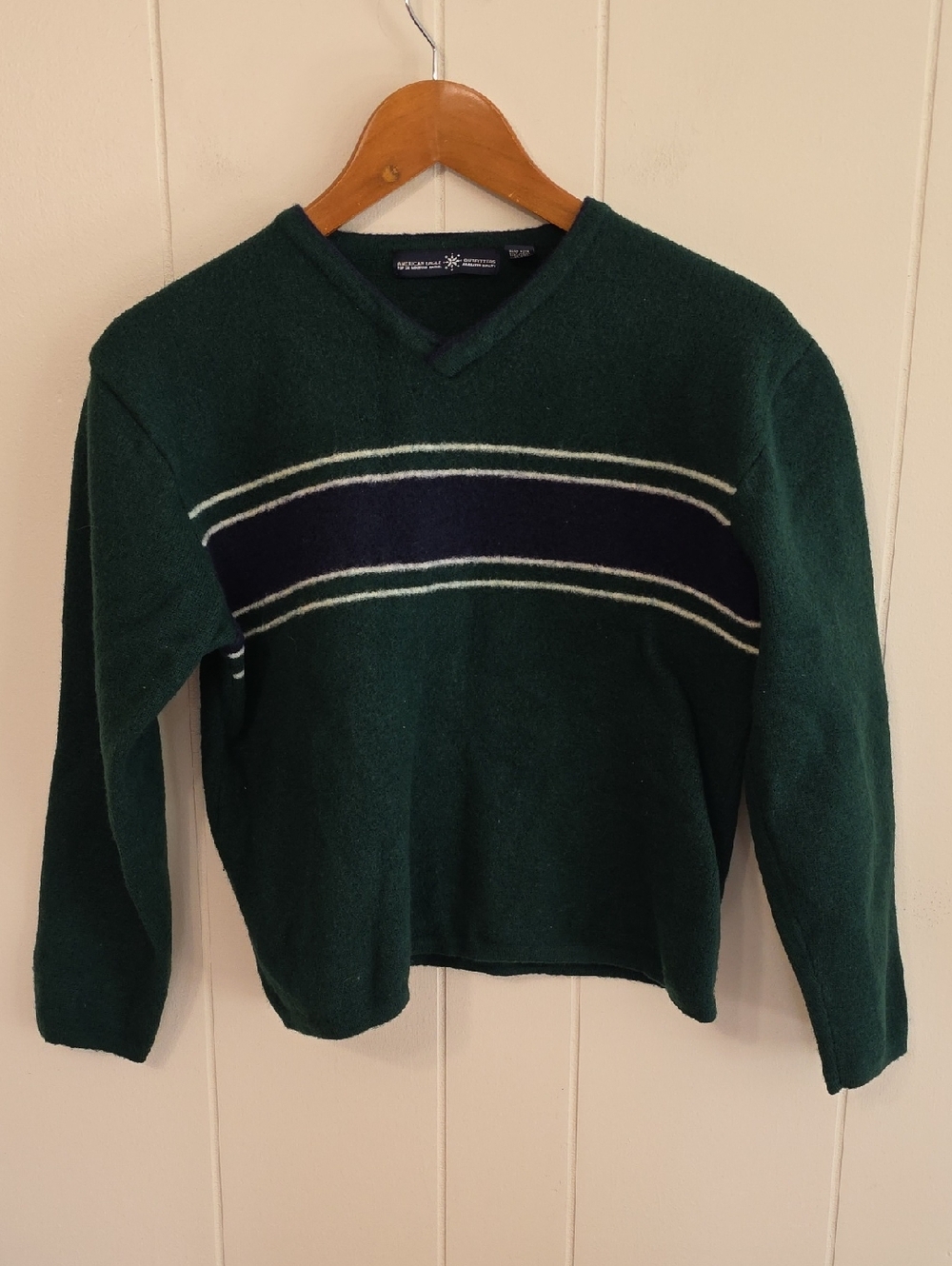 Vintage AEO Ski Patrol Dark Green Merino Wool Womens S Preppy Sporty Collegiate